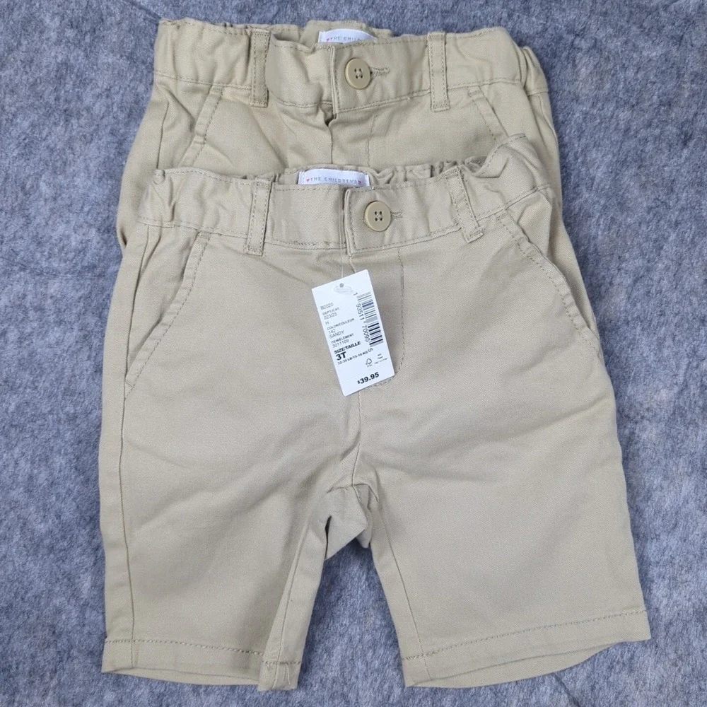 The Children's Place Girls' Chino Shorts Sandy 2 Pack SZ 3T
